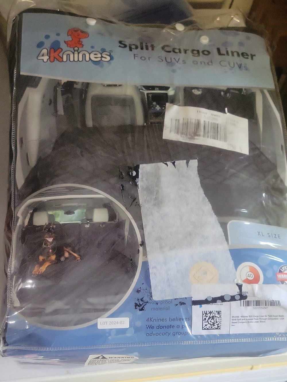 Black Split Cargo Liner for SUVs & CUVs